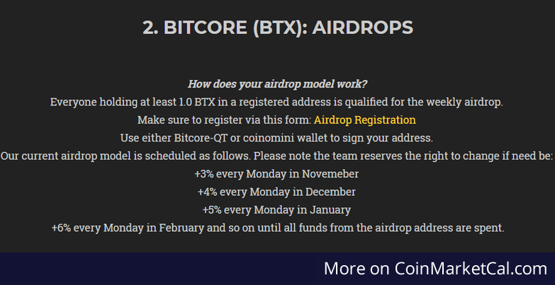 Bitcore Airdrop " Klaim token BTX gratis (~ 8% setiap minggu)