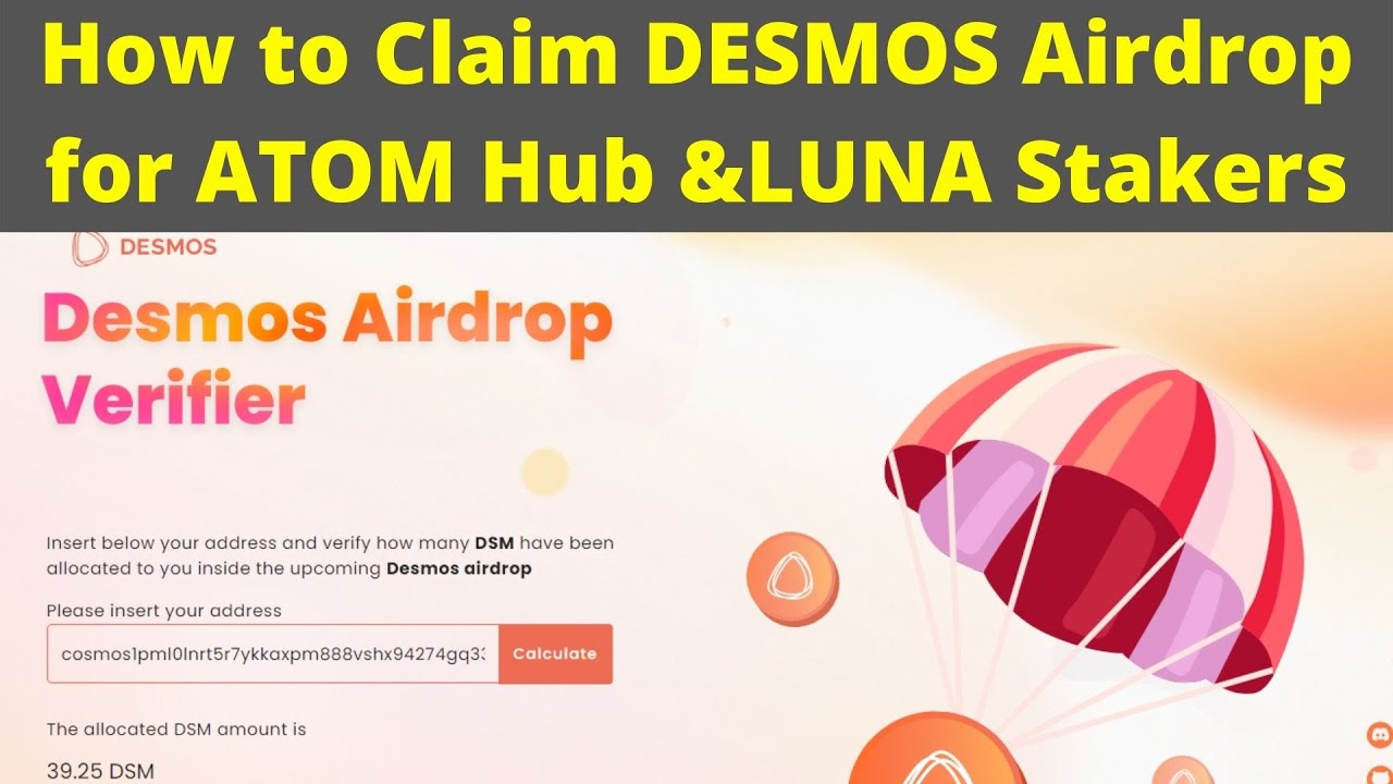 Desmos Airdrop " Reivindique tokens DSM gratuitos