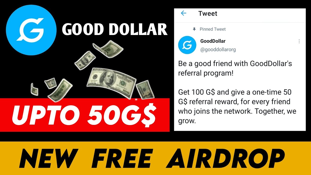 GoodDollar Airdrop " Reivindique no mínimo 1 token G$ grátis