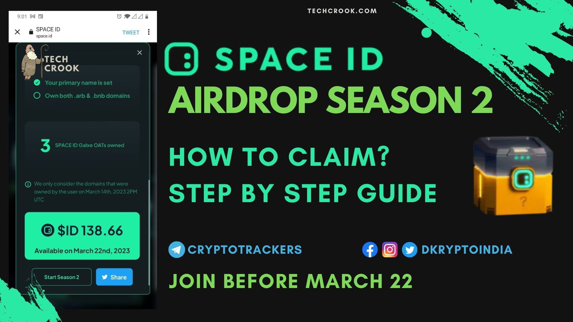 SPACE ID Airdrop " Διεκδικήστε δωρεάν μάρκες ID
